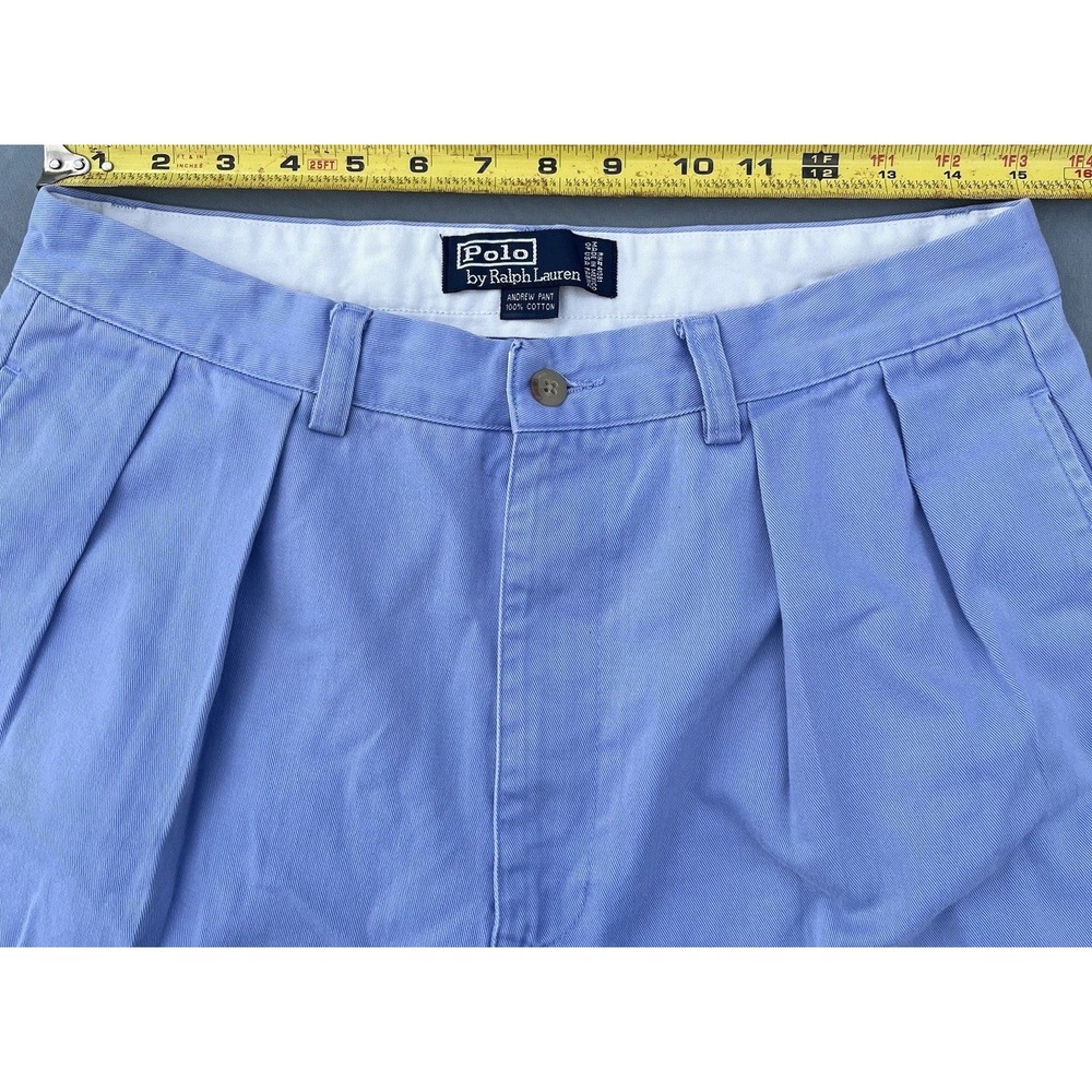 Vintage Polo Ralph Lauren Chino Pants Mens Blue Preppy Faded VTG - Picture 6 of 14